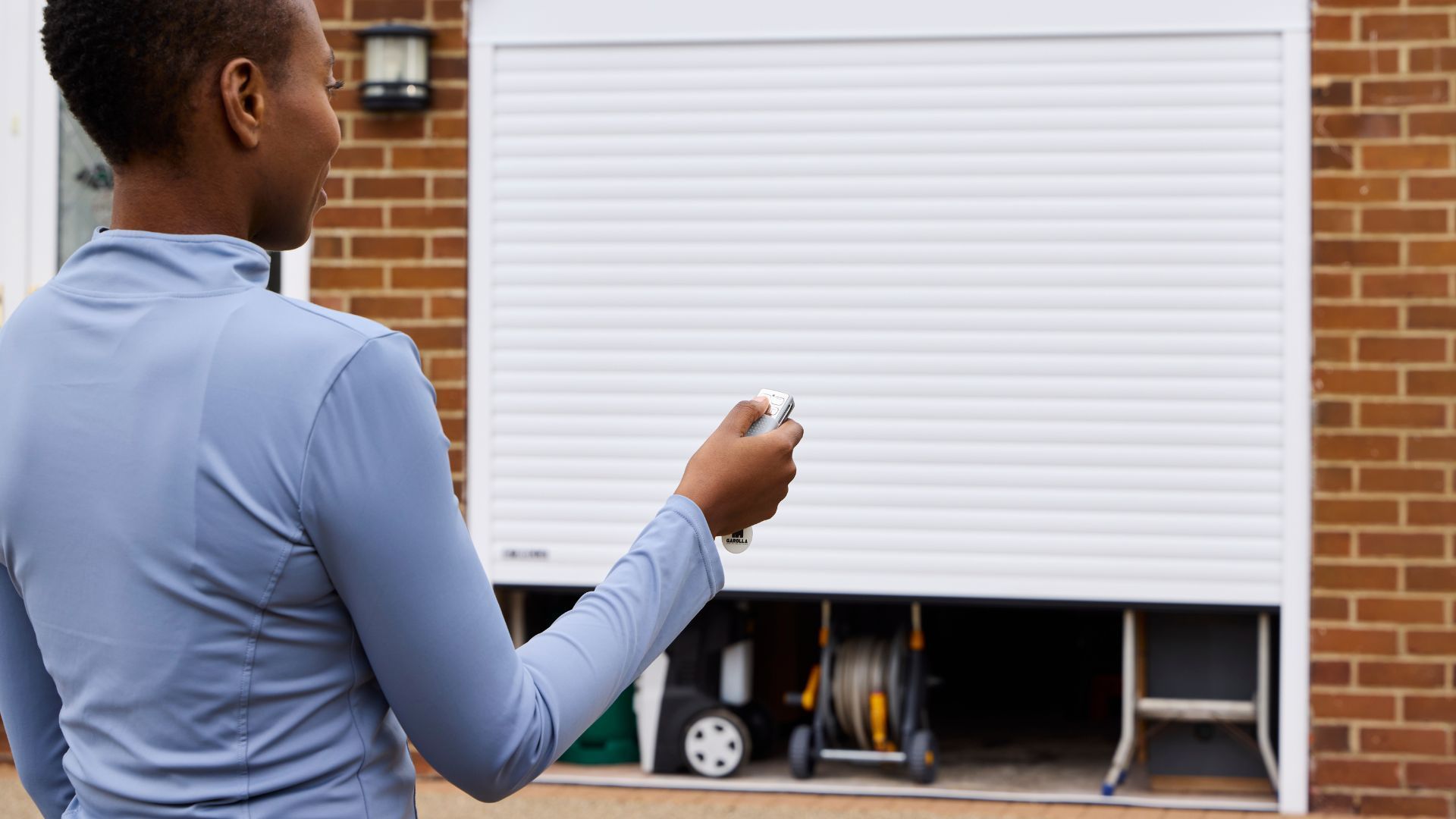 Gym goer using her Garolla garage