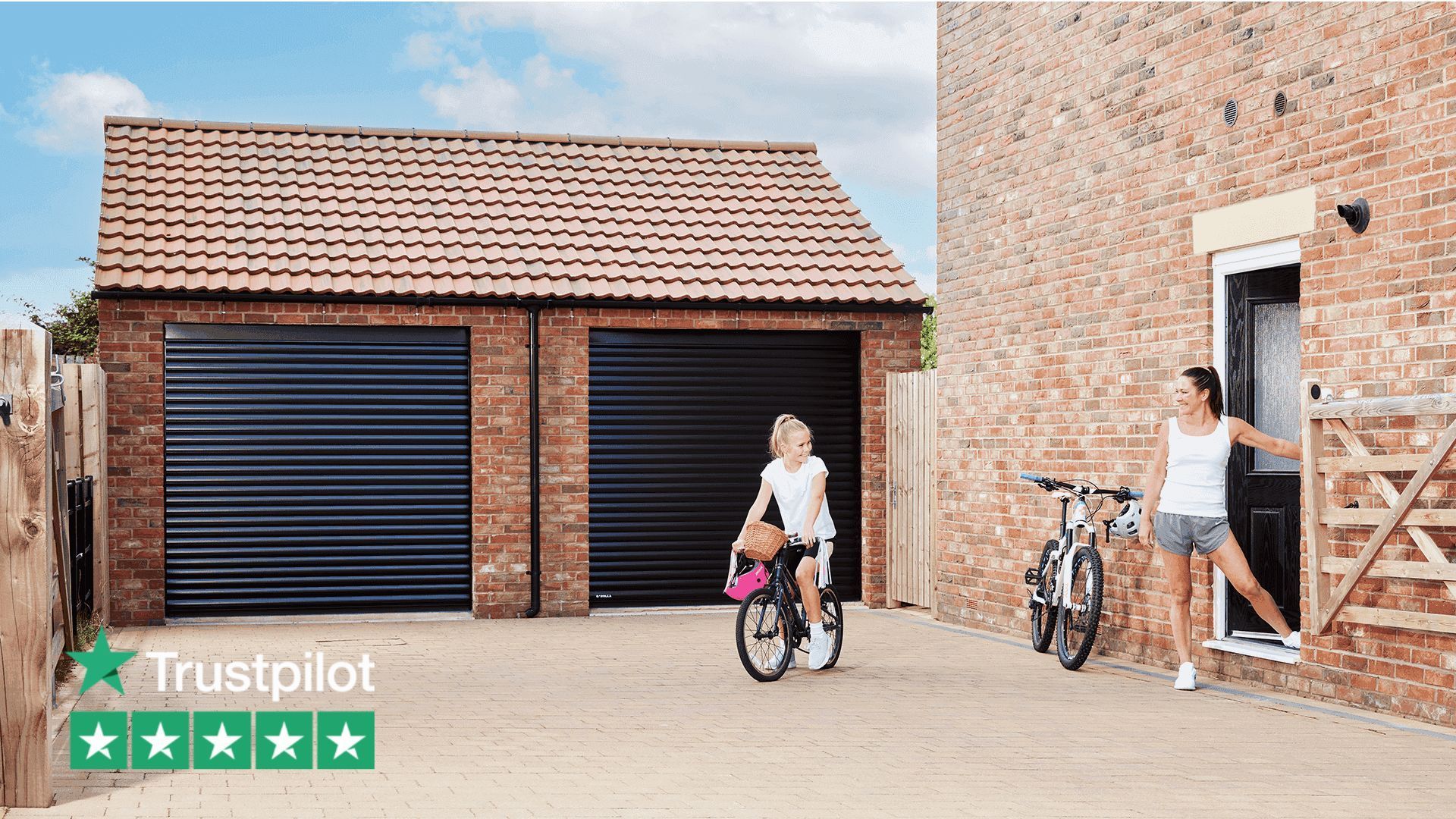 Double black Garolla electric garage doors