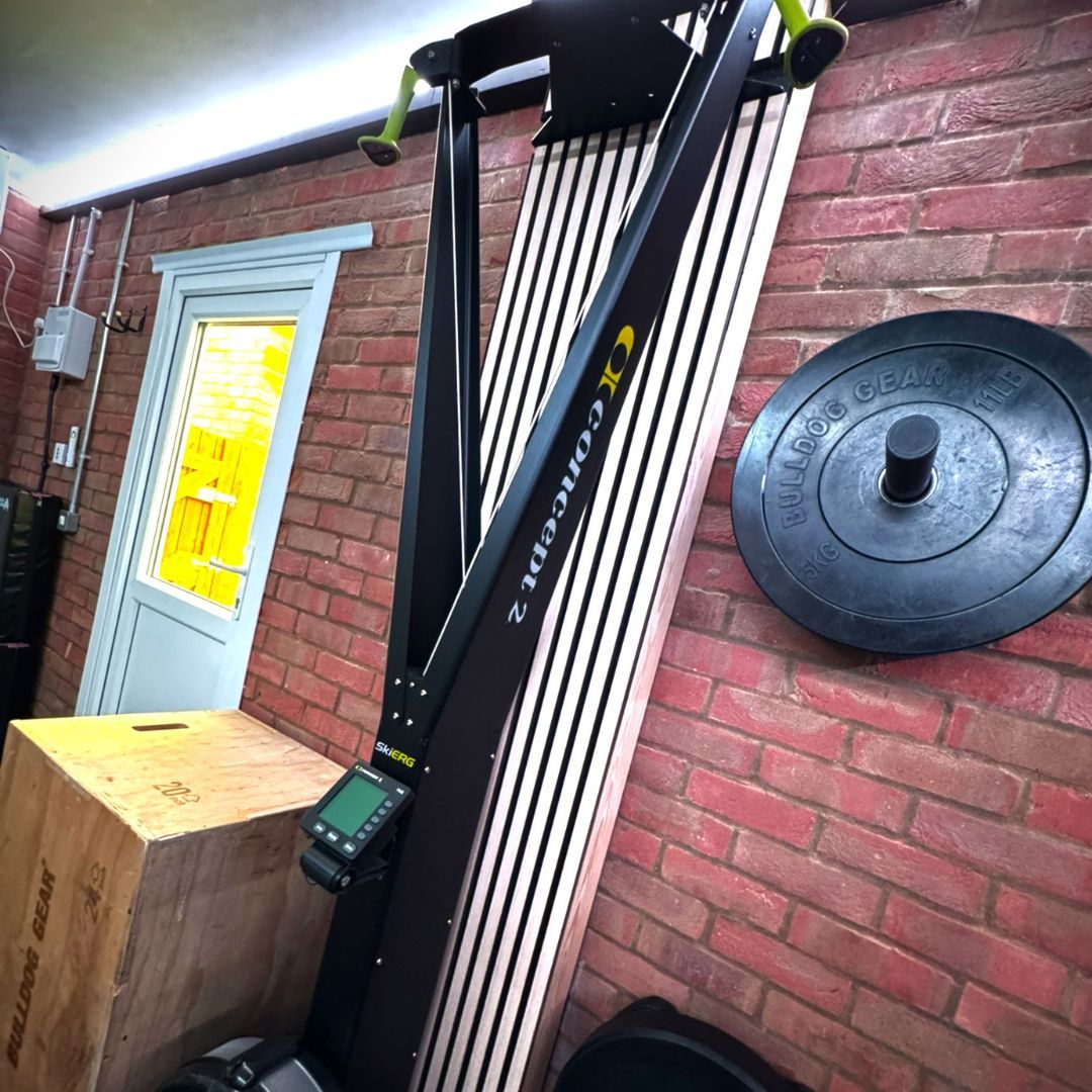 Weight machine in garage personal trainer studio